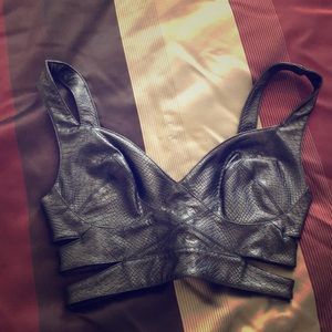 House of CB vegan snake print crop top